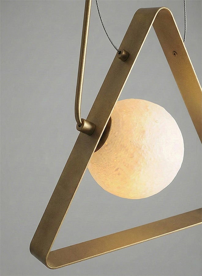 SPOLUX Modern Lighting, Single pendent, Light, Triangle modern light pendent, Gold Color, 25x25x100 cm,  Suitable for bedroom and living room, Counter light - Image 3